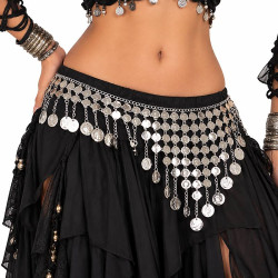 Ceinture métal à sequins argentés forme triangulaire - 1