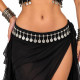 Ceinture de danse orientale métal argenté et pièces - 1
