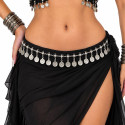 Ceinture de danse orientale métal argenté et pièces