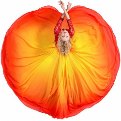 Jupe de danse grande ampleur couleur feu - 1