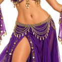 Chaine de taille métallique couleur or motif amande