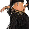 Ceinture de danse orientale métal doré et chaînettes