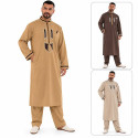 Ensemble qamis mi long et sarouel homme pas cher