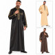 Qamis Qatar style moderne col droit zippé disponible en plusieurs coloris