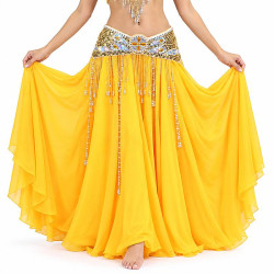 Ceinture de danse orientale satin orientale doré / argenté - 1