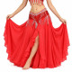 Ceinture de danse orientale perlée rouge et argentée