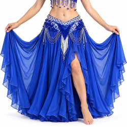 Ceinture de danse orientale perlée couleur bleu royal - 1