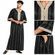 Gandoura homme style marocain à manches courtes noire