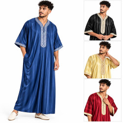 Gandoura homme style marocain à manches courtes