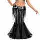 Ceinture de danse orientale satin orientale noir / argenté - 1
