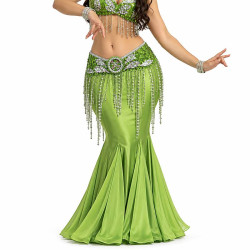 Ceinture de danse orientale satin orientale vert anis - 1