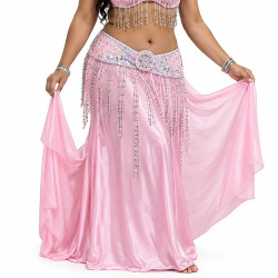 Ceinture de danse orientale satin orientale rose clair - 1
