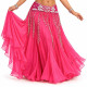 Ceinture de danse orientale satin fuchsia et argenté