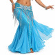 Ceinture de danse orientale satin orientale turquoise / argenté - 1