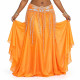 Ceinture de danse orientale satin orange et argenté