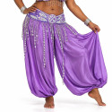 Ceinture de danse orientale satin orientale violet / argenté
