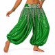 Ceinture de danse orientale satin vert et argenté