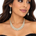 Collier strass + Boucles d'oreilles