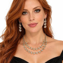 Parure strass strass double rang doré