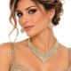 Collier parure strass pointe dorée - 1