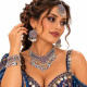 Parure bijoux indiens complète – 4 pièces argent vieilli et pierres colorées - 1
