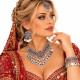 Parure indienne ethnique – 4 pièces argent vieilli et pierres colorées - 1