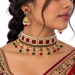 Collier indien ras du cou traditionnel - 1
