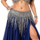 Ceinture élastique argentée de danse orientale - 1