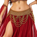 Ceinture élastique dorée de danse orientale