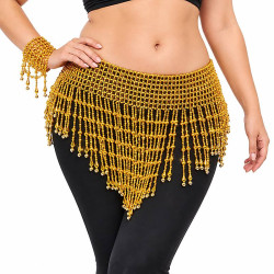 Ceinture élastique dorée de danse orientale - 1