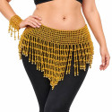Ceinture élastique dorée de danse orientale