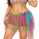 Ceinture de danse orientale strass multicolore à nouer