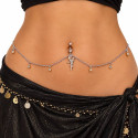 Chaine de taille piercing nombril fée strass