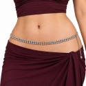 Chaine de taille deux rangs de strass argentés