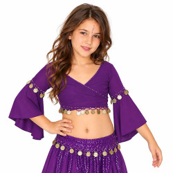 Top de danse orientale enfant 8/12 ans violet - 1