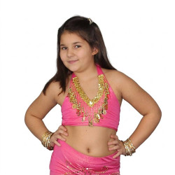 Brassière enfant de danse orientale fuschia - 1