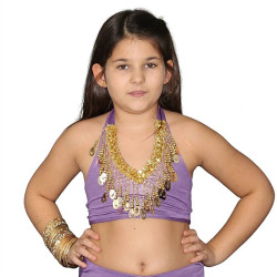 Brassière enfant de danse orientale violet - 1