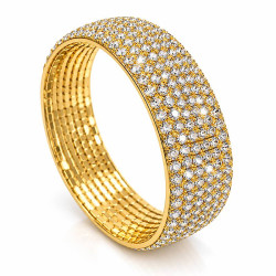 Bracelet strass rond doré - 1