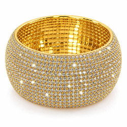 Bracelet strass rond doré - 1
