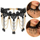 Ras de cou dentelle noir et or vintage - 1