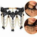 Ras de cou dentelle noir et or vintage