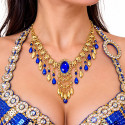 Collier oriental bleu roy et or