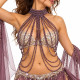 Collier / Gilet de perles violet - 1