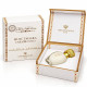 Musc Tahara Caraïbe Coco Gris Montaigne 12 ml, parfum coco et vanille en flacon blanc au bouchon doré, présenté dans son coffret blanc et or