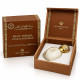 Musc Tahara Vanille Bourbon Gris Montaigne 12 ml, flacon blanc au bouchon doré présenté dans son coffret marron et or ouvert