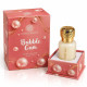 Musc Tahara Bubble Gum Dubai Flower 12 ml, flacon blanc au bouchon doré et coffret rose décoré de bulles nacrées