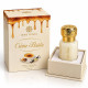 Musc Tahara Crème Brûlée Dubai Flower 12 ml, flacon blanc au bouchon doré et coffret crème décoré de caramel