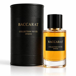 Eau de parfum Baccarat Collection Privée Intense 50 ml avec flacon vaporisateur et étui cylindrique noir