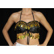 Top dos nu satin de danse orientale noir