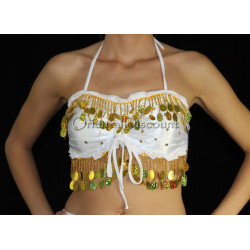 Top dos nu satin de danse orientale